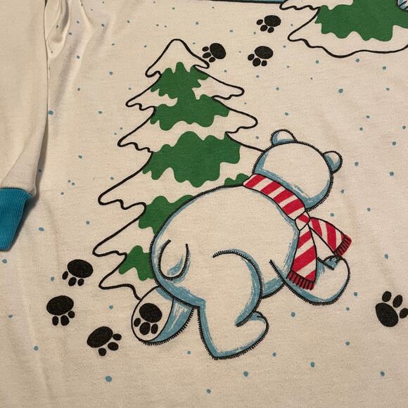 Vintage Jennifer Dale Bear Christmas Pajamas Nightgown Youth 11 USA Union Made - Picture 4 of 12